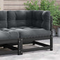 Corner garden sofa anthracite grey cushions acacia wood