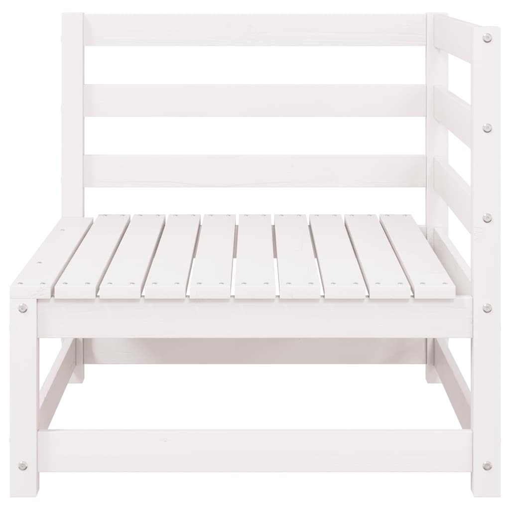 Sofá de jardín 2 plazas con cojines blanco madera maciza pino
