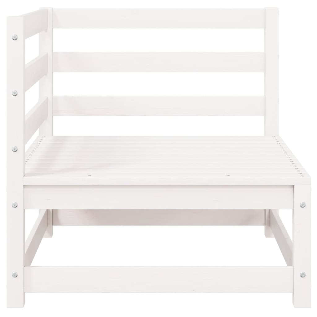 Sofá de jardín 2 plazas con cojines blanco madera maciza pino