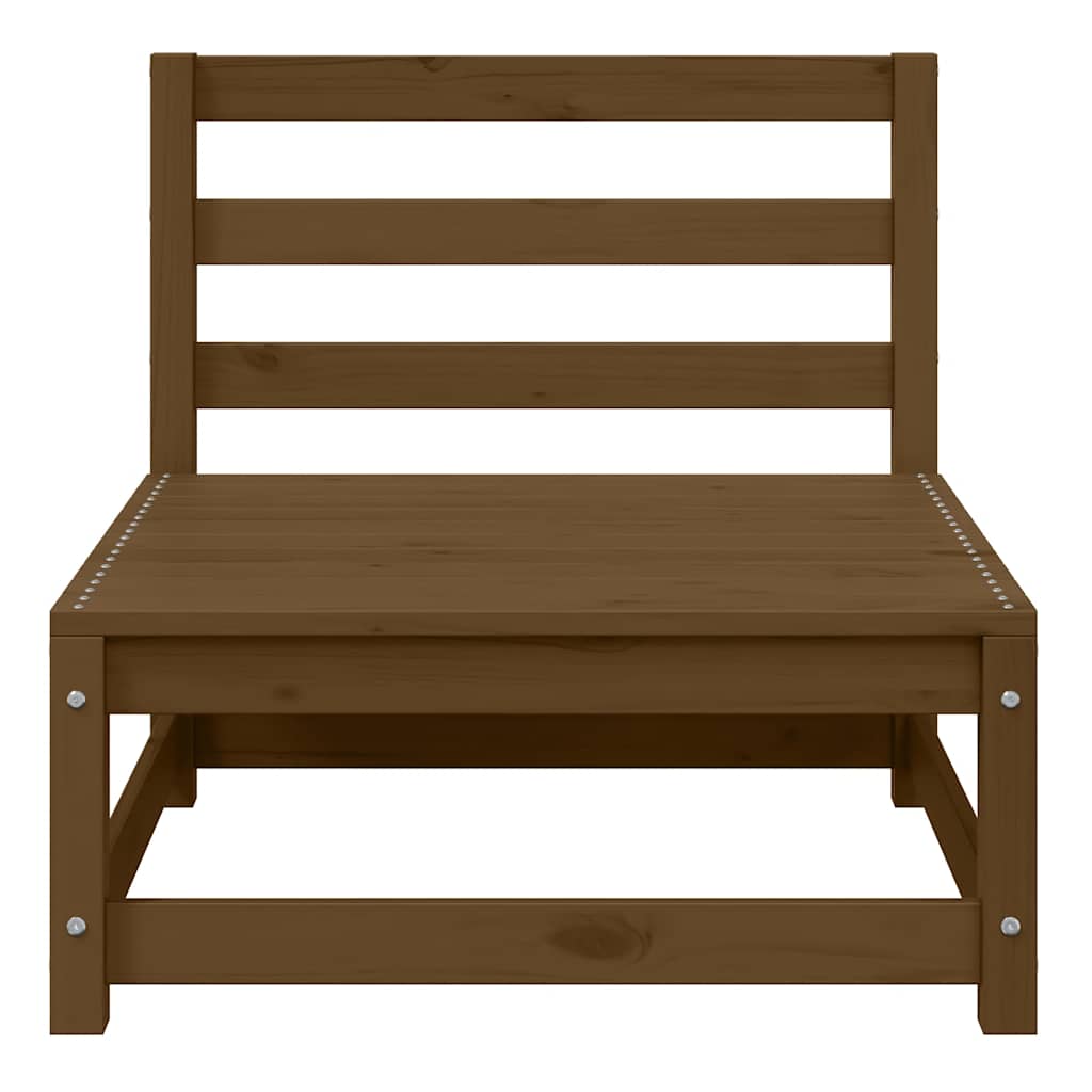 Sofá central de jardín 2 pzas cojines madera pino maciza crema