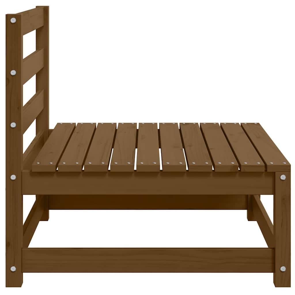 Sofá central de jardín 2 pzas cojines madera pino maciza crema