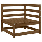 Set de muebles de jardín 2 pzas cojines madera pino marrón miel