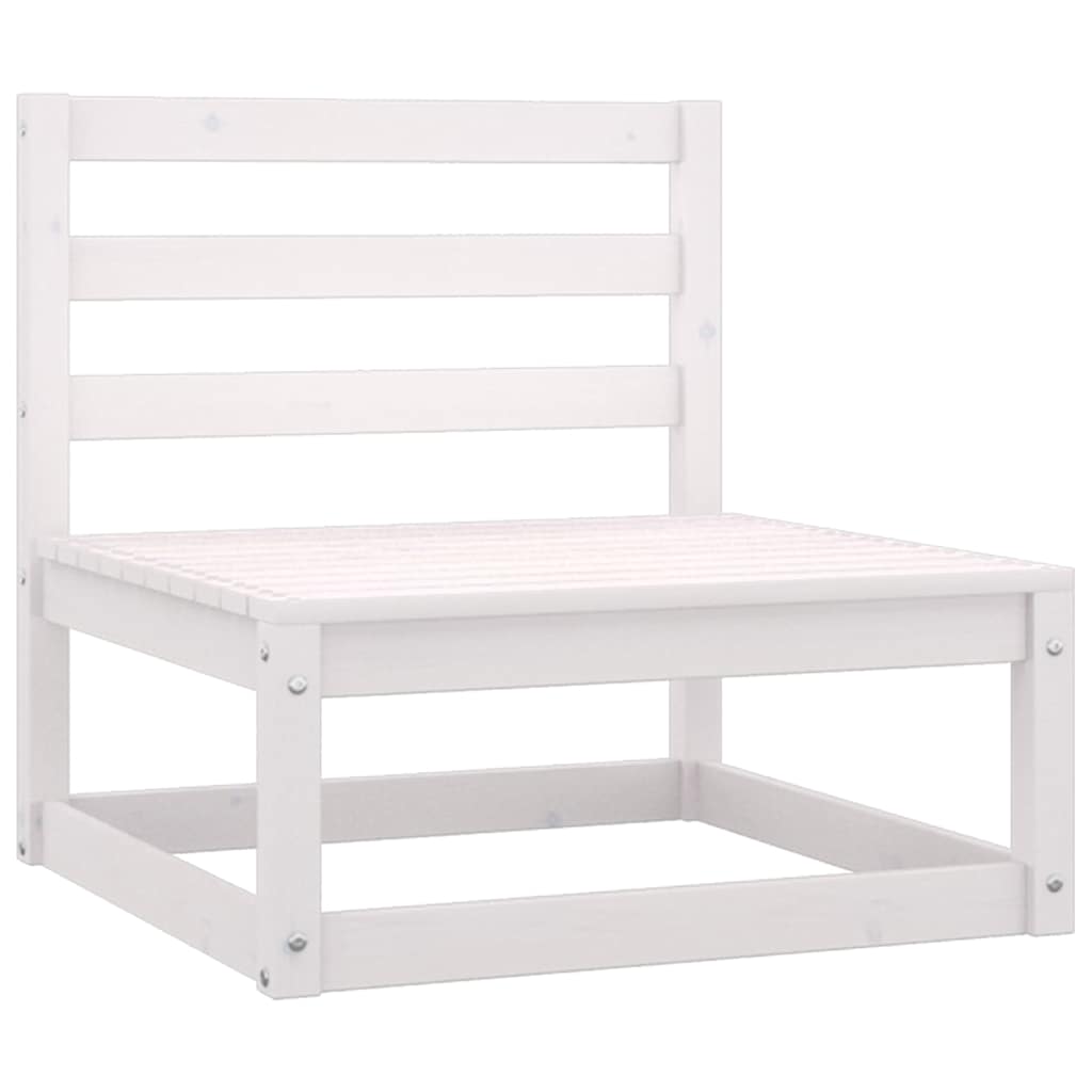 Set de muebles de jardín 3 pzas con cojines madera pino blanco