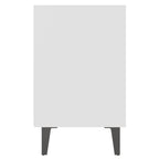 Mesita de noche con patas de metal blanca 40x30x50 cm