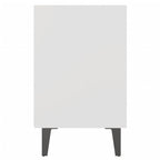 Mesitas de noche con patas de metal 2 uds blanco 40x30x50 cm