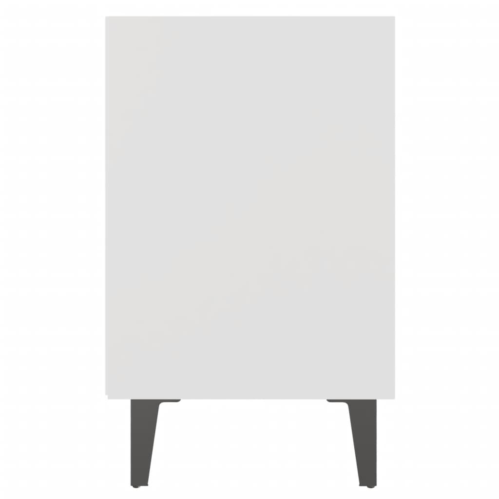 Mesitas de noche con patas de metal 2 uds blanco 40x30x50 cm