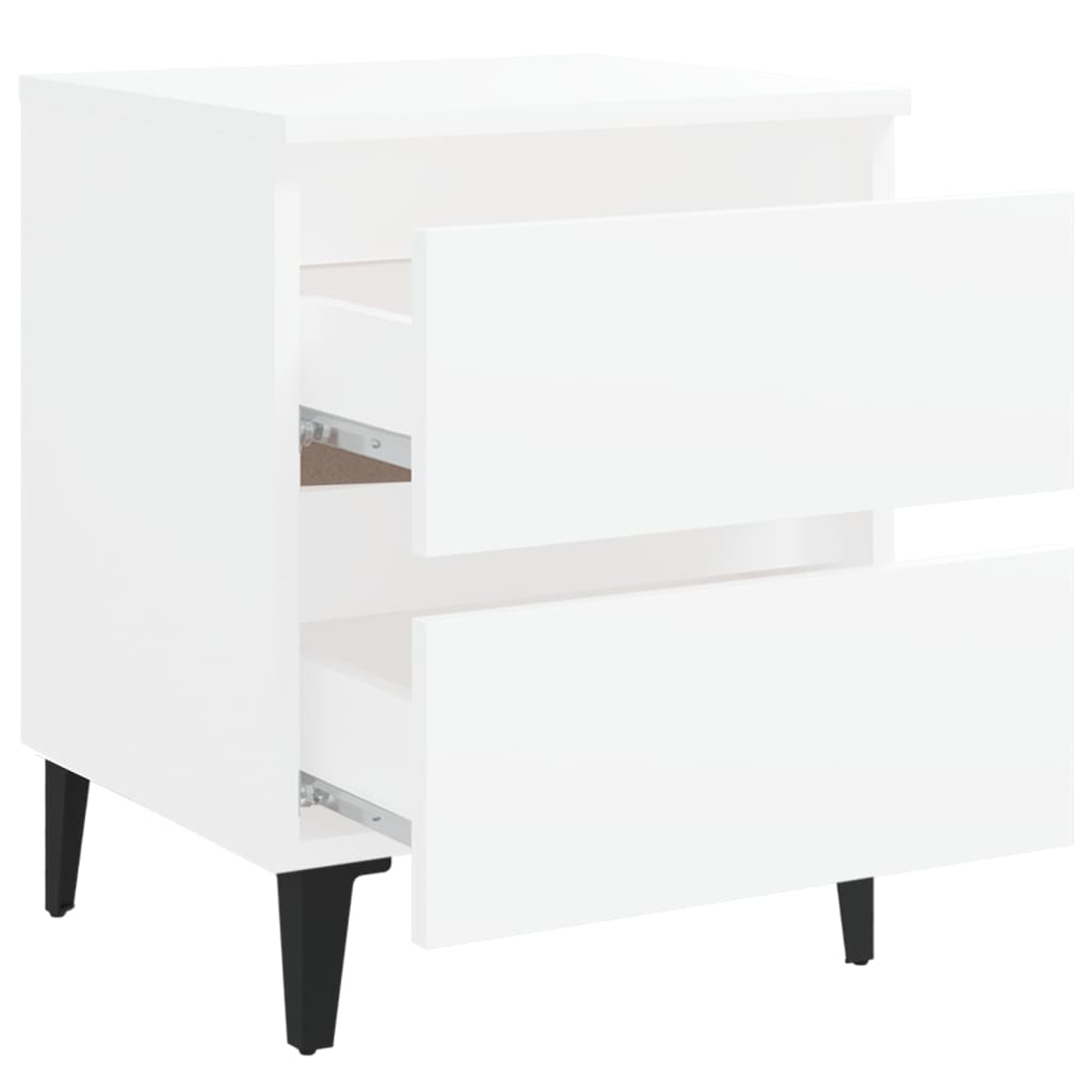 Mesita de noche blanco madera contrachapada 40x35x50 cm