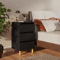 Mesita de noche con patas de madera maciza blanca 40x35x69 cm