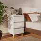 Bedside table solid oak smoked wood legs 40x35x69 cm