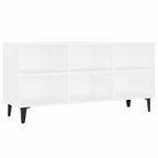 Mueble de TV con patas de metal blanco 103,5x30x50 cm