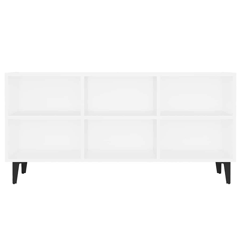 Mueble de TV con patas de metal blanco 103,5x30x50 cm