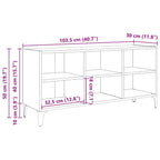 Mueble de TV con patas de metal blanco 103,5x30x50 cm