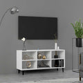 Mueble de TV con patas de metal blanco 103,5x30x50 cm