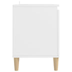 Mueble de TV con patas de madera maciza blanco 103,5x35x50 cm