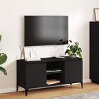 Mueble de TV con patas de metal negro 103,5x35x50 cm