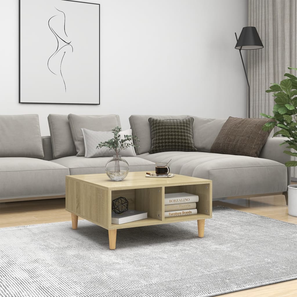 Mesa centro madera contrachapada gris hormigón 103,5x60x35 cm