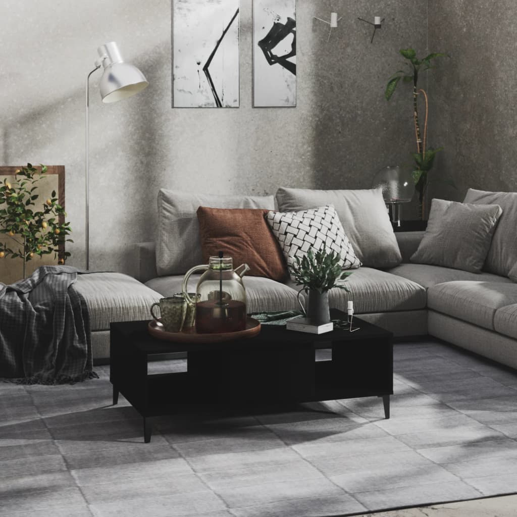 Mesa centro madera contrachapada gris hormigón 103,5x60x35 cm