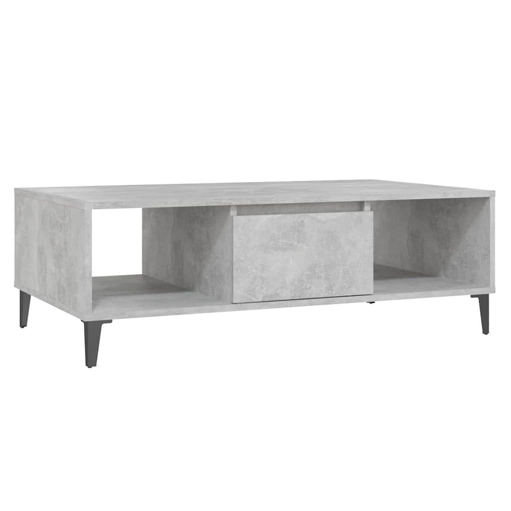 Mesa centro madera contrachapada gris hormigón 103,5x60x35 cm