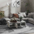 Mesa centro madera contrachapada gris hormigón 103,5x60x35 cm