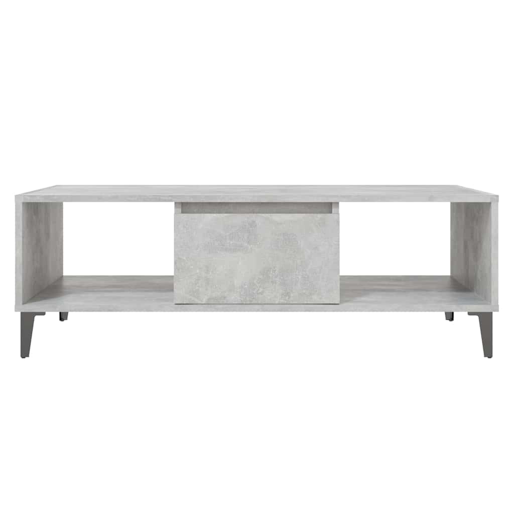 Mesa centro madera contrachapada gris hormigón 103,5x60x35 cm