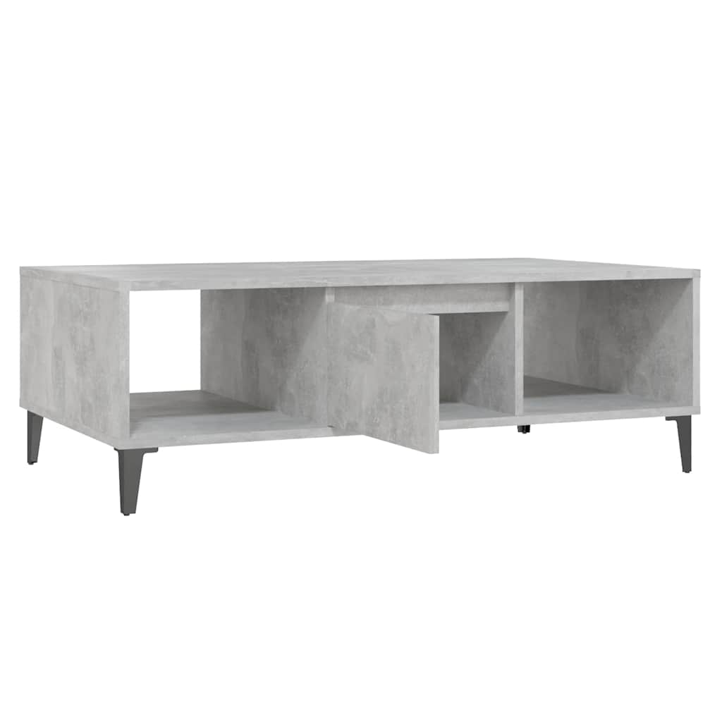 Mesa centro madera contrachapada gris hormigón 103,5x60x35 cm