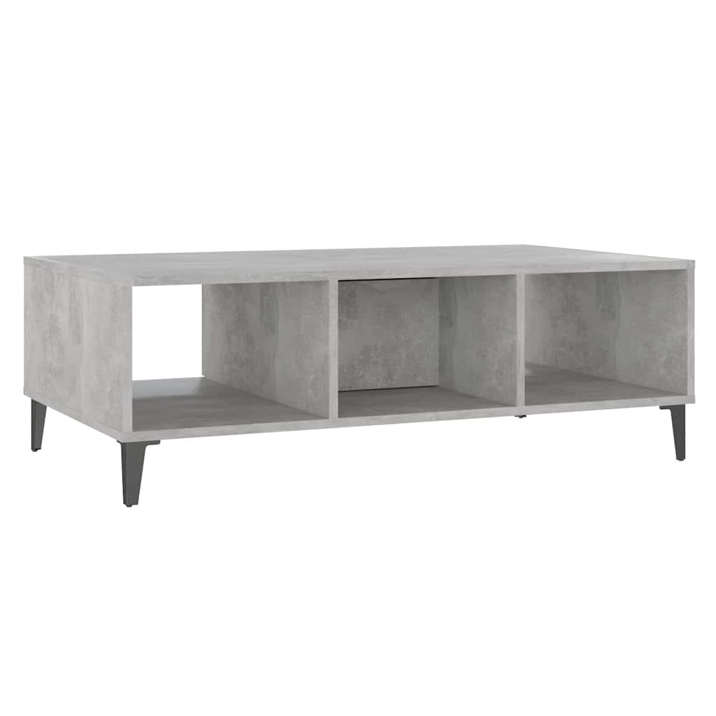 Mesa centro madera contrachapada gris hormigón 103,5x60x35 cm