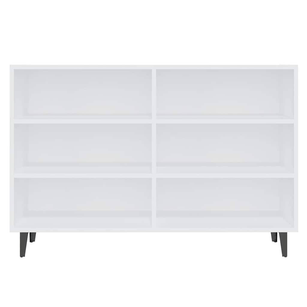 Aparador de madera contrachapada blanco 103,5x35x70 cm