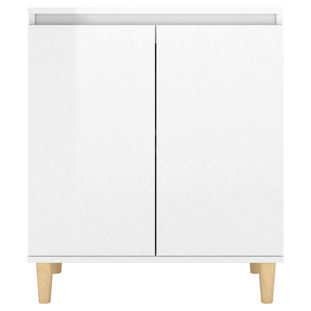 Aparador y patas madera contrachapada blanco brillo 60x35x70 cm