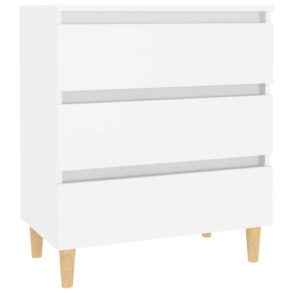 Aparador de madera contrachapada blanco 60x35x69 cm