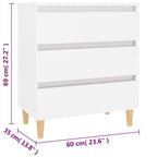 Aparador de madera contrachapada blanco 60x35x69 cm