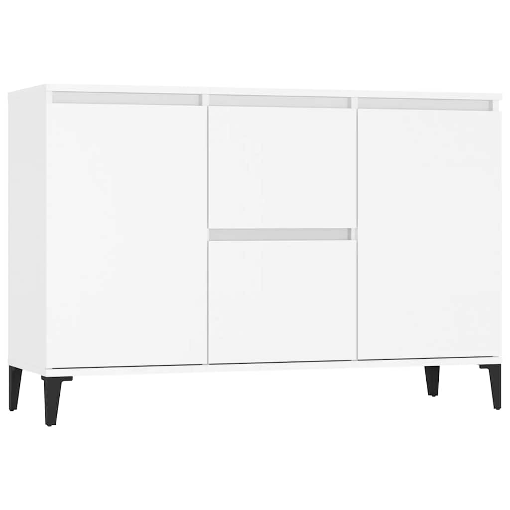 Aparador de madera contrachapada blanco 102x35x70 cm