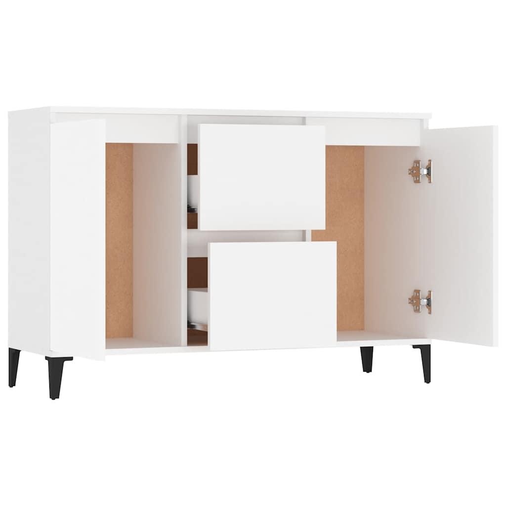 Aparador de madera contrachapada blanco 102x35x70 cm