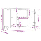 Aparador de madera contrachapada blanco 102x35x70 cm
