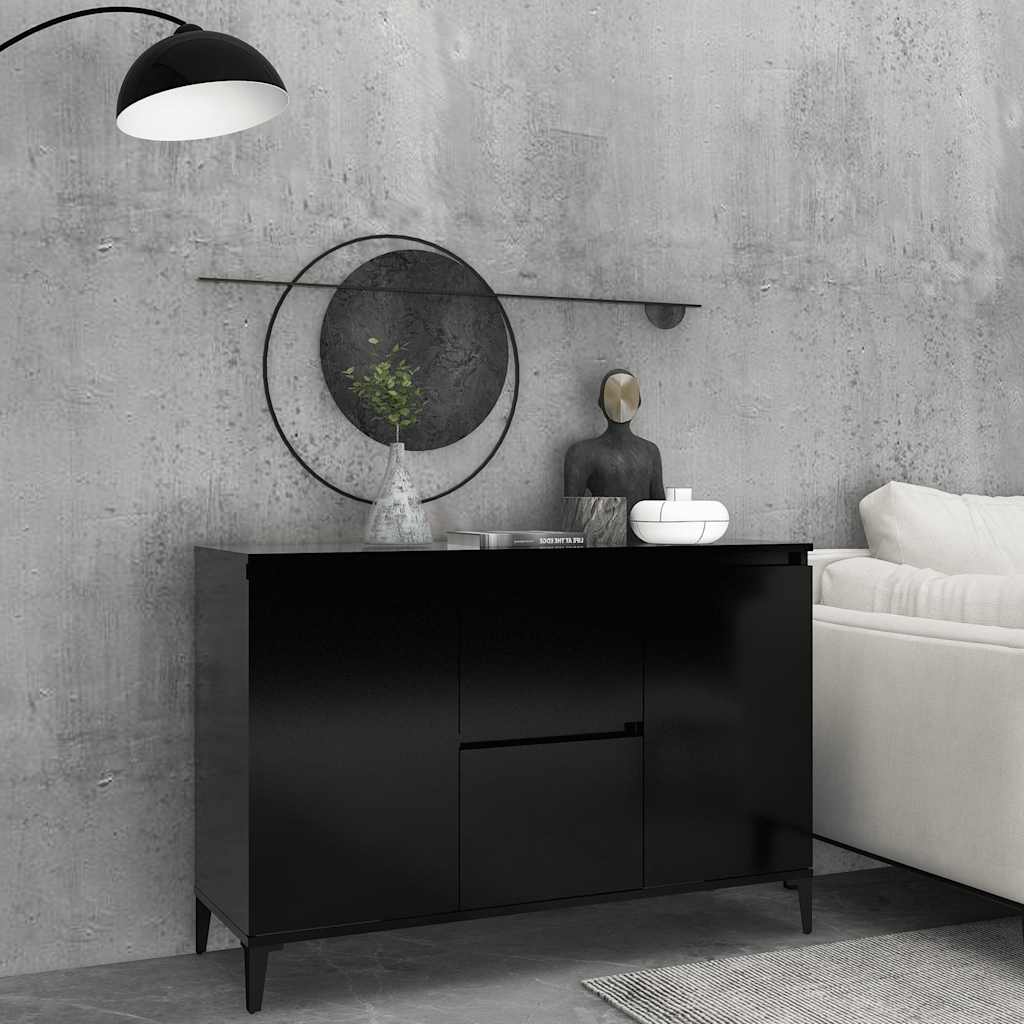 Aparador de madera contrachapada blanco 102x35x70 cm