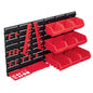 Kit de cajas de almacenaje 128 pzas paneles de pared rojo negro
