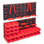 Kit de cajas de almacenaje 103 pzas paneles de pared rojo/negro