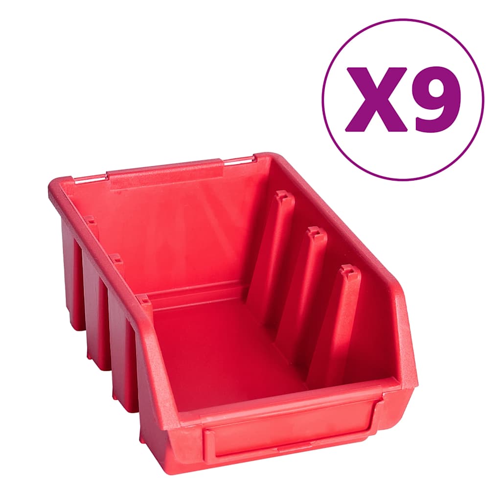 Kit de cajas de almacenaje 103 pzas paneles de pared rojo/negro