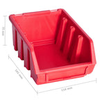 Kit de cajas de almacenaje 103 pzas paneles de pared rojo/negro