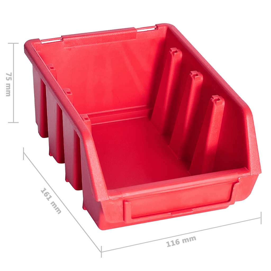 Kit de cajas de almacenaje 103 pzas paneles de pared rojo/negro