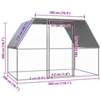 Jaula gallinero de exterior de acero galvanizado 3x2x2 m