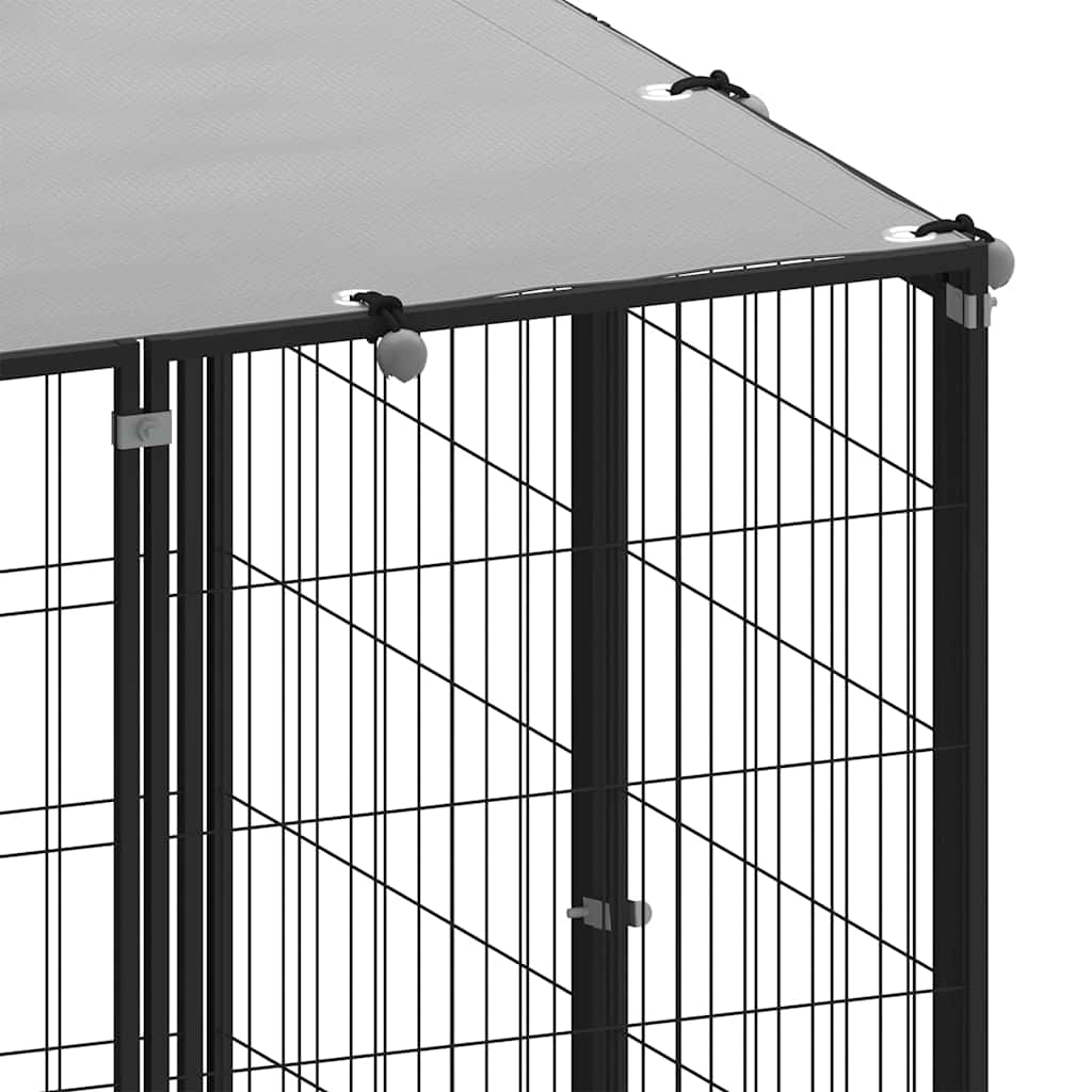 Perrera de acero negro 10x110x110 cm