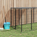 Perrera de acero negro 330x110x110 cm