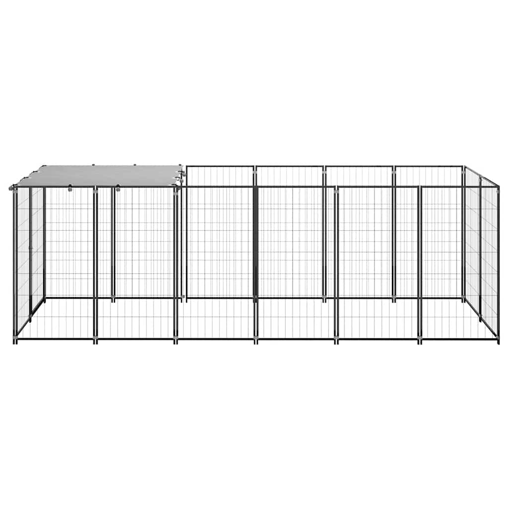 Perrera de acero negro 330x110x110 cm
