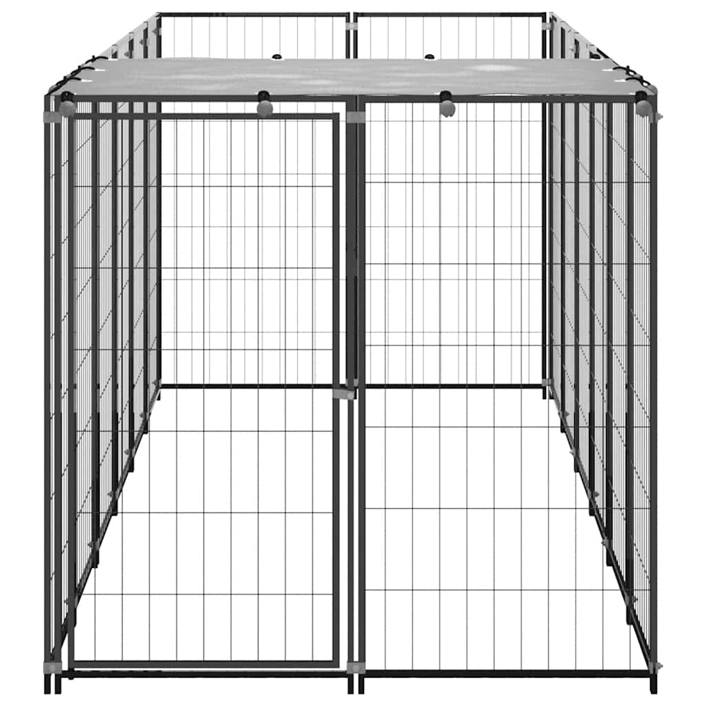 Perrera de acero negro 330x110x110 cm