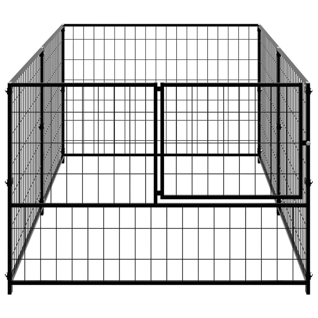 Perrera de acero negro 200x100x70 cm