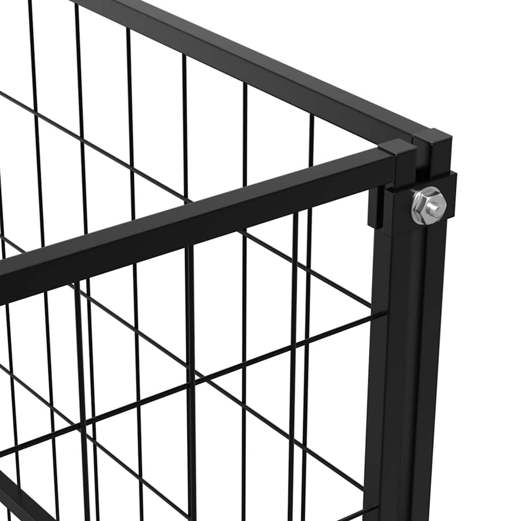 Perrera de acero negro 200x100x70 cm