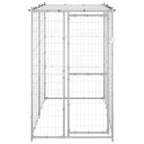 Perrera de exterior acero galvanizado con techo 110x220x180 cm
