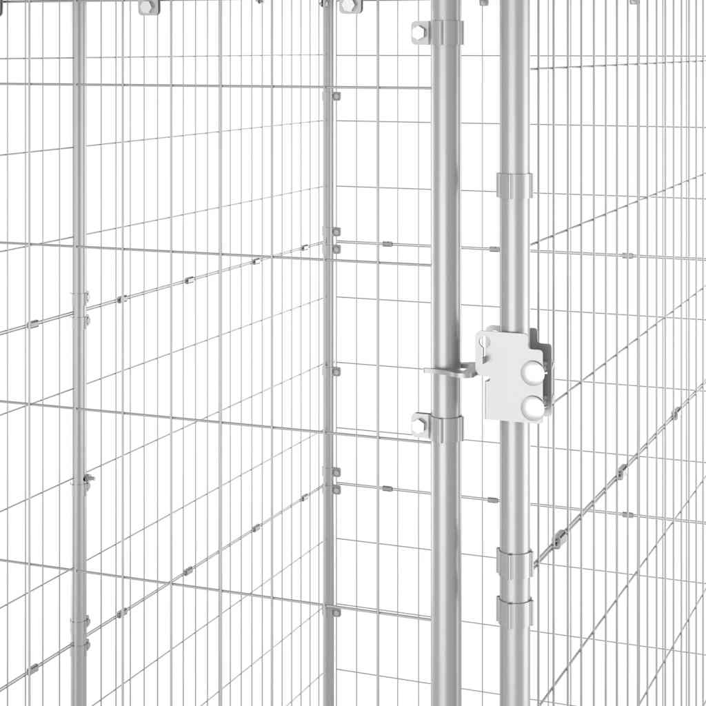 Perrera de exterior acero galvanizado con techo 110x220x180 cm