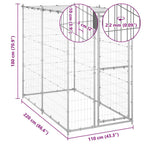 Perrera de exterior acero galvanizado con techo 110x220x180 cm