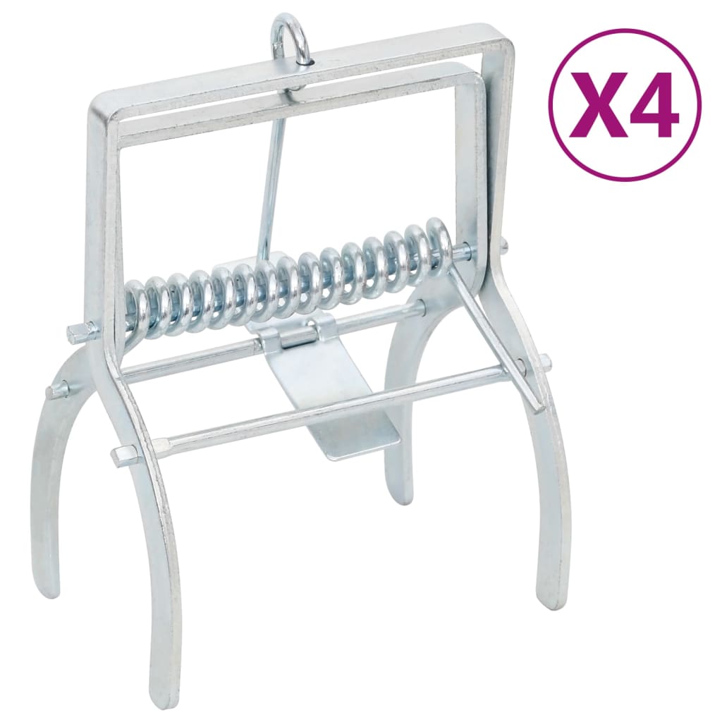 Mole traps 10 units galvanized steel silver